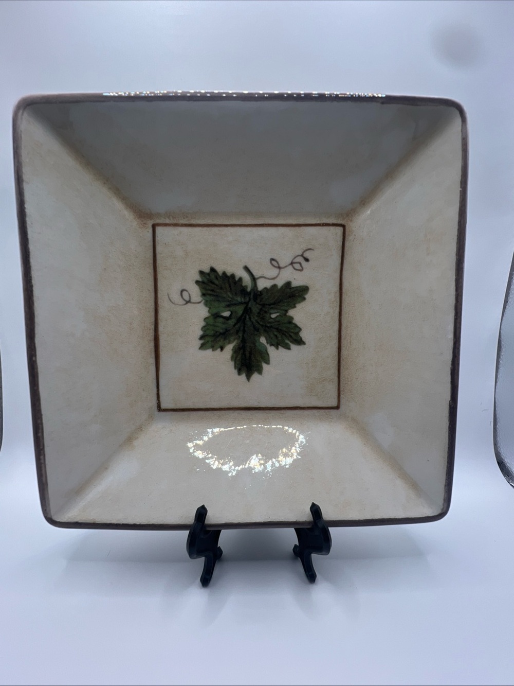 Williams-Sonoma Ceramiche Ariana Grape Leaf 8” Square Salad Soup Bowl Italy